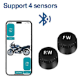 Miniatyrbild 1 av 4: Bluetooth Bil TPMS Däcktrycksövervakningssystem med 2 Externa Sensorer Motorcykel Bil Däcktryckssensor för iOS Android