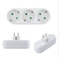 Miniatyrbillede 1 af 5: 2 stk. 3-vejs stikadapter, 3-vejs multi-stik væg- eller skrivebordsstik 16a/250v