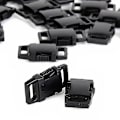 Miniatyrbilde 3 av 3: 50 stk Holdbare Hardplast Sideutløsningsbeslag for Webbing / Hundekrage / Paracord Armbånd (svart)