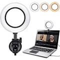 Miniatyrbilde 1 av 4: PIAO Videokonferansebelysningssett, datamaskin/bærbar datamaskin LED-videolys dimmbart 6500K ringlys for fjernarbeid, Zoom-samtaler, selvsending, Li
