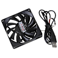 Miniatyrbilde 1 av 3: Sort 5v 8015 Usb Datamaskin/pc/cpu Stille Kjølevifte Kabinettvifte 80x80x15mm