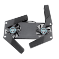 Miniatyrbillede 1 af 5: Computer Kølepude, Bærbar Notebook Radiator Foldbar Dobbelt Fan Kølepude Computer Notebook Computer Køling