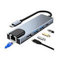 Pikkukuva 2 / 5: Type C - RJ45 USB 3.0 USB C HUB Type C -jakaja -Yhteensopiva 4K-telakointiasema kannettavan tietokoneen adapteri w