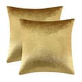 2-pack guld sammet prydnadskuddfodral, 18x18 kuddar