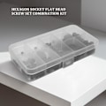 Miniatyrbillede 2 af 5: 200 stk. M3 M4 M5 M6 M8 Allen-hoved Sokkel Hex Grub Skrue Sæt Sortimentspak (Sort Legeret Stål)