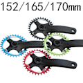 Miniatyrbillede 4 af 5: 152mm Cykel Krankarm Cykel Firkantet Hul Kranksæt 32T Smal Bred Single Speed Kædering Kranksæt, Sort