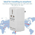 Miniatyrbilde 4 av 5: Opp/ned reise spenningsomformer, spenningsomformer transformator regulator 100w 110v/120v til 220