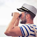 Miniatyrbillede 4 af 5: Voksen Sømandshue Justerbar Kaptajnshue Cosplay Sømandsskib Bådskaptajnshue Til Sømand Søværnet Marine Admiral