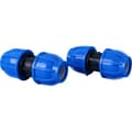 2 stk. PE lige plastforbindelse 32 mm til 32 mm vandrørsadapter lige fitting vandrørsfittings