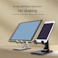 Miniatyrbilde 2 av 4: Multifunksjonell Dobbel Foldsbar Mobiltelefon Stativ i Aluminium Legering Roterbar Lat Mobiltelefon Tabl