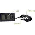 Miniatyrbild 3 av 5: Digital LCD Termometer Temperaturmätare med Extern Sond för Kyl Frys Kylskåp Akvarium - Svart batteri ingår ej