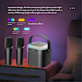 Miniatyrbillede 5 af 5: Bærbar Bluetooth 5.3 Højttalersystem Med 2 Trådløse Mikrofoner Hjemmesang Højttaler