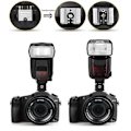 Miniatyrbild 5 av 5: TF-334 Blixtskoadapter för att Konvertera Sony Mi A7 A7S A7SII A7R A7II A9 A6300 Kamera till Canon Nikon Blixt