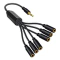 3,5 mm TRS Han til 6-Port 3,5 Hun Jack Hovedtelefon Splitter Kabel Stereo AUX Audio Adapter til PC T