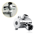 Miniatyrbilde 4 av 5: ABS Krom 3-veis Diverter Slangetilkobling T-formet Adapterkontakt for Vinkelventil Slange Bad Dusj A