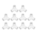 10 pcs 3-Way Pipe Fittings PVC Plastic Right Angle T-Corner Connector 20mm Inner Diameter White