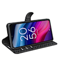 Miniatyrbillede 3 af 4: Til TCL 505 Etui Litchi Tekstur Stødsikkert Læder Wallet Telefon Cover
