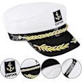 Miniatyrbillede 5 af 5: Voksen Sømandshue Justerbar Kaptajnshue Cosplay Sømandsskib Bådskaptajnshue Til Sømand Søværnet Marine Admiral