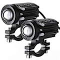 Pikkukuva 1 / 4: 2 kpl Moottoripyörän LED-ajovalot 12000lm Kolmivärinen Mini-ajovalot Sumuvalot 60w 6000k
