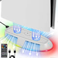 Miniatyrbild 1 av 5: Auniq PS5 Ställ med 2-nivås Fläkt och RGB LED-lampa för Playstation 5 Konsol Disc & Digital Edition, PS5 Kylställ, PS5 Kylare, Vertikalt Ställ