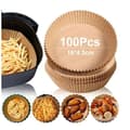 Air Fryer Pappersfoder, 100 stycken, Förskurna Runda Skålformade Bakplåtspapper, 47