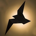 Miniatyrbillede 3 af 5: Moderne væglampe med LED i form af en flyvende fugl, kompatibel med soveværelse, stue (12,8 tommer) (sort)