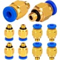 Lige pneumatisk fitting til trykluft, M6 gevind, plug-in forbindelse til 3D-printerstik, PTFE-slange, 4 mm, 10 stk., PC4-M6