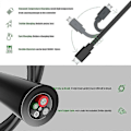 Miniatyrbillede 3 af 5: Mini USB Mic Kabel til Blue Yeti, 1m Yeti Mikrofon USB Kabel USB A Han til Mini 5-polet Dataoverførselskabelledning til Blue Yeti USB Mikrofon, Blå Sn