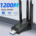 Miniatyrbillede 2 af 5: 1200Mbps Dobbelt Bånd USB3.0 Wifi Adapter 2.4GHz 5GHz WiFi Adapter med 4 Antenner PC Mini Computer Net