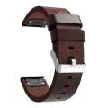Miniatyrbilde 2 av 5: Lederreim med stålspenne for Garmin Fenix 7x Solar 26mm Yj52-2 (Brun)