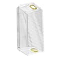 Desktop Organizer PET Clear Stackable Storage Box for Cups Makeup, Modern Gold Edge