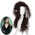 Miniatyrbild 1 av 4: Peruk för Bellatrix Lestrange, Lång Brun Blandad Vågig, Värmebeständig Cosplay Kostym Peruk + Perukhuva