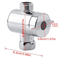 Miniatyrbilde 2 av 5: ABS Krom 3-veis Diverter Slangetilkobling T-formet Adapterkontakt for Vinkelventil Slange Bad Dusj A