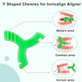 Pikkukuva 4 / 5: 4 KPL Chewies Invisalign-oikomiskojeille, Y-muotoiset Chewies-purulelut oikomiskojeiden istuvuuden parantamiseen