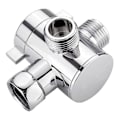 Miniatyrbilde 5 av 5: ABS Krom 3-veis Diverter Slangetilkobling T-formet Adapterkontakt for Vinkelventil Slange Bad Dusj A
