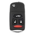 Miniatyrbillede 4 af 4: 3 Panic-knap Foldbar Fjernbetjening Flip Shell Nøglehus Cover Passer til CHRYSLER 300 2005-2007