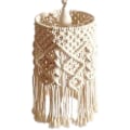 Miniatyrbild 1 av 5: Handgjord lampskärm, vit hängande lampskärm, boho macrame lampskärm vardagsrum barnrum sovsal rum bhmisk dekor