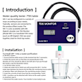 Miniatyrbillede 4 af 5: TDS Tester LCD Online Vandkvalitetsmåler 0-9990PPM Detektion Vand TDS Monitor Indløb Udløb Test f