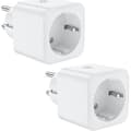 WiFi smartplugg, 16A 3300W, kompatibel med Alexa och Google Home, med röststyrning och fjärrkontroll, timerplugg med timerfunktion (2-pack)