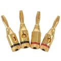 4 x 4 mm banankontakter för högtalarkabelanslutningar / Guldpläterade