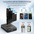 Miniatyrbillede 5 af 5: 10 Gbps Single Bay M.2 SSD Kabinet Ekstern Harddisk Boks SATA NGFF NVME M.2 Dockingstation SSD H