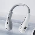 Hængende Halsventilator - Hvid Model - USB Genopladelig - 3 Hastigheder - LED Display