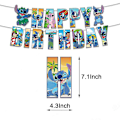Miniatyrbild 4 av 5: Stitch-tema Festdekorationer Banner Ballonger Tårta Toppers Set Presenter