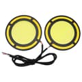 2 stk. Bil Gul+Hvit Cob Led Dagslyspære DRL Lampe Kjørelys Tåkelys