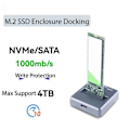 Miniatyrbild 3 av 5: 10Gbps M2 SATA NVMe till USB 3.1 Dockningsstation SSD Adapter SATA NVMe Dubbel Protokoll för 2230 2242 2280 22110 M2 SSD-kapsling Bas
