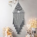 Pikkukuva 5 / 5: Makrame-seinävaate Unelmien Saalistaja Kolmio Nauha Geometrinen Taide Boho Tausta Bohemian Koti Sisustus Seinätaide Kaunis Asunnon Yliopiston Huoneen Oven D