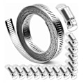 Miniatyrbild 1 av 5: 304 Rostfria Stål Slangklämmor - för DIY, Klipp-till-passform 5,9 m Rem + 15 Fästelement Kit Justerbara Maskskruvband Kanal