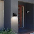 Pikkukuva 4 / 5: LED-seinävalaisin, vedenkestävä/ulkokäyttöön IP65, moderni yksinkertainen musta projektori, yksipäinen (lämmin valkoinen)