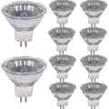 10-pack 20W 12V GU4 Bas Varmvit Dimbara Halogenlampor