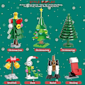 Miniatyrbillede 3 af 5: 24 Overraskelser Julebygninger Jul Serie Arkitektur Byggekit Klemmeklodser Modelbyggeri Konstruktion Legetøj Blind Box Legetøj